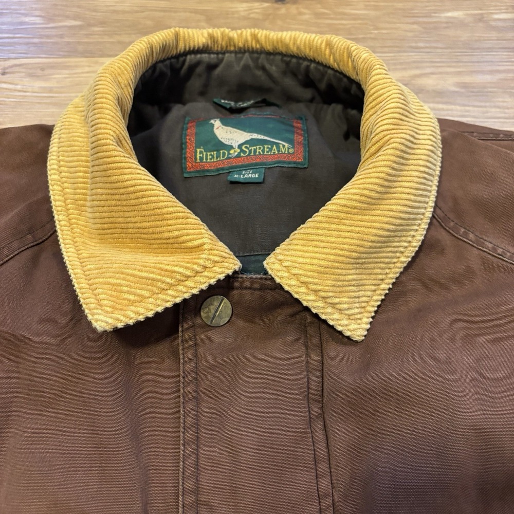 Vintage Field And Stream Chore Coat Men's XL Barn Jacket Corduroy Collar Lining - Picture 4 of 16